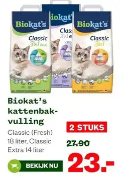Welkoop Biokat's kattenbak- vulling aanbieding