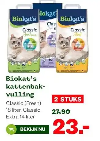 Welkoop Biokat's kattenbak- vulling aanbieding