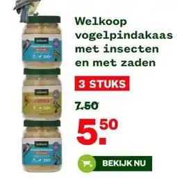 Welkoop Welkoop vogelpindakaas met insecten en met zaden aanbieding