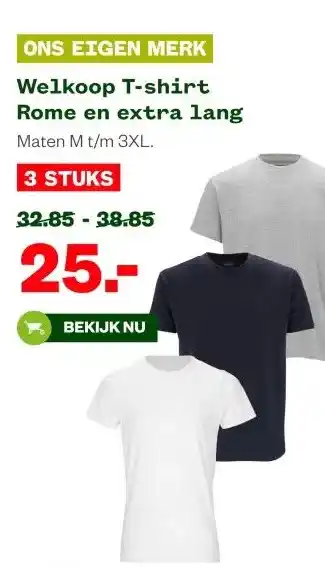 Welkoop Welkoop T-shirt Rome en extra lang aanbieding