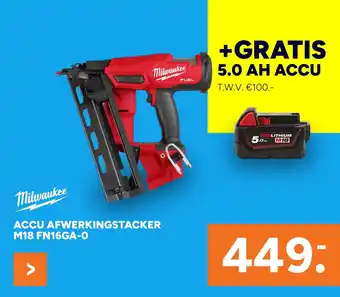 BOUWMAAT Accu Afwerkingstacker M18 Fn16ga-0 aanbieding