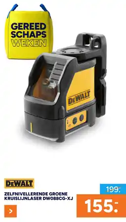 BOUWMAAT Zelfnivellerende Groene Kruislijnlaser Dw088cg-xj aanbieding