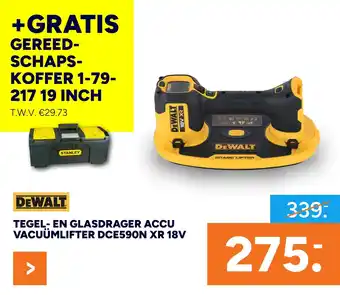 BOUWMAAT Tegel- En Glasdrager Accu Vacuumlifter Dce590n Xr 18v aanbieding