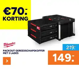 BOUWMAAT Packout Gereedschapskoffer Met 3 Lades aanbieding