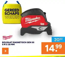 BOUWMAAT Rolmaat Magnetisch Gen IIII 5 M x 30 MM aanbieding
