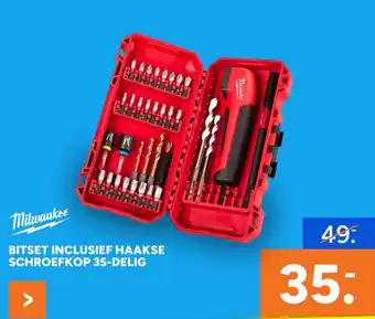BOUWMAAT Bitset Inclusief Haakse Schroefkop 35-Delig aanbieding