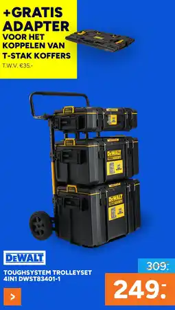 BOUWMAAT Toughsystem Trolleyset 4in1 Dwst83401-1 aanbieding