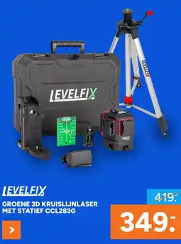 BOUWMAAT Groene 3d Kruislijnlaser Met Statief Ccl283g aanbieding