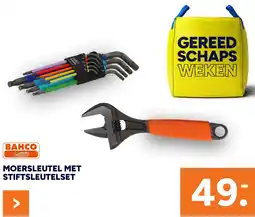 BOUWMAAT Moersleutel Met Stiftsleutelset aanbieding