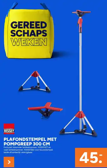 BOUWMAAT Plafondstempel Met Pompgreep 300 cm aanbieding