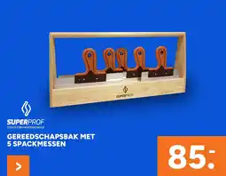 BOUWMAAT Gereedschapsbak Met 5 Spackmessen aanbieding