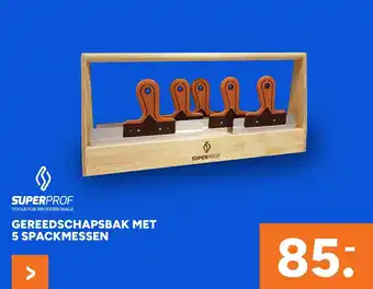 BOUWMAAT Gereedschapsbak Met 5 Spackmessen aanbieding