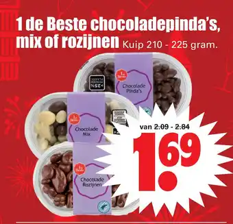 Dirk 1 de Beste chocoladepinda's, mix of rozijnen aanbieding