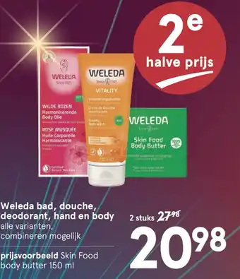 Etos Weleda bad, douche, deodorant, hand en body aanbieding