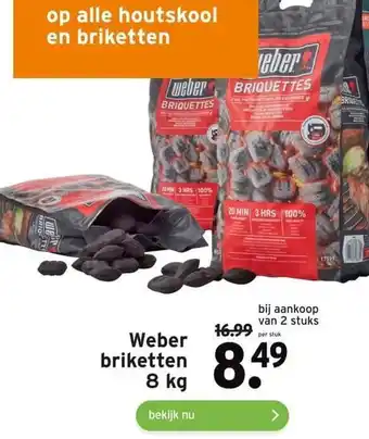 GAMMA Weber briketten 8 kg aanbieding