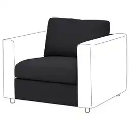 IKEA Vimle zwarte stoffen fauteuil met witte poten aanbieding