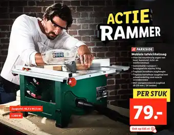 Lidl Parkside Mobiele tafelcirkelzaag aanbieding