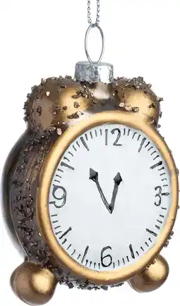 Intratuin Intratuin kerst ornament wekker goud 6,5 x 2 x 5,5 cm aanbieding