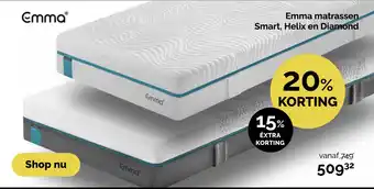 Beter Bed Emma matrassen Smart, Helix en Diamond aanbieding