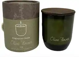 Intratuin Intratuin geurkaars in glas Indi Olive Flower groen D 7,8 H 9,3 cm aanbieding