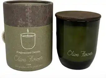 Intratuin Intratuin geurkaars in glas Indi Olive Flower groen D 7,8 H 9,3 cm aanbieding