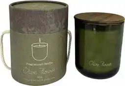 Intratuin Intratuin geurkaars in glas Indi Olive Flower groen 40 D 9,8 H 11,7 cm aanbieding