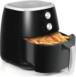 Bol.com Royalty Line - 1500W - Airfryer XXL - 5 liter - Heteluchtfriteuse - 1400gr friet - Zwart aanbieding