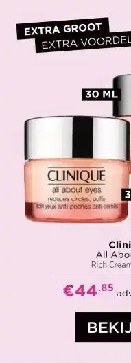 ICI Paris XL Clinique All About Eyes Rich Cream of Cream aanbieding