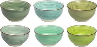Bol.com Tavola - Schaaltje - Kom - Kleurrijk - Ø12x6cm - Aardewerk - (6 stuks) - Green aanbieding