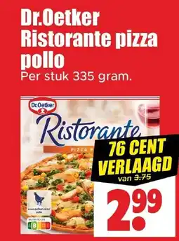 Dirk Dr.Oetker Ristorante pizza pollo aanbieding