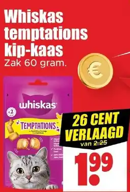 Dirk Whiskas temptations kip-kaas aanbieding