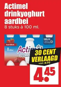 Dirk Actimel drinkyoghurt aardbei aanbieding