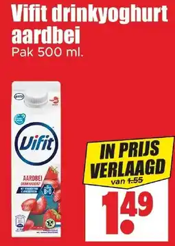 Dirk Vifit drinkyoghurt aardbei aanbieding