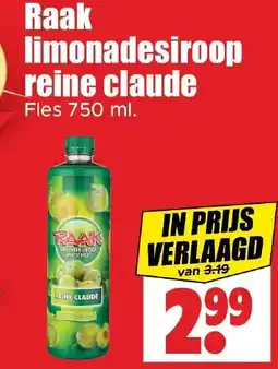 Dirk Raak limonadesiroop reine claude aanbieding