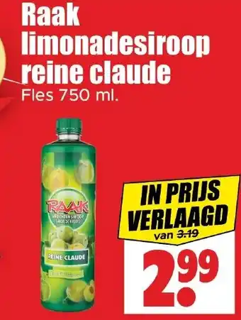 Dirk Raak limonadesiroop reine claude aanbieding