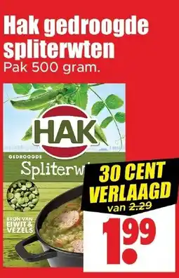 Dirk Hak gedroogde spliterwten aanbieding