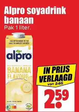 Dirk Alpro soyadrink banaan aanbieding
