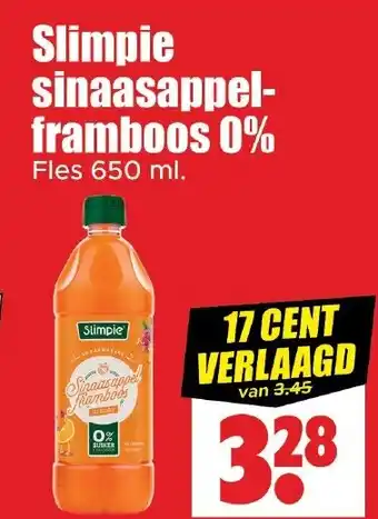 Dirk Slimpie sinaasappel- framboos 0% aanbieding