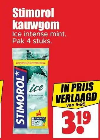 Dirk Stimorol kauwgom Ice intense mint aanbieding