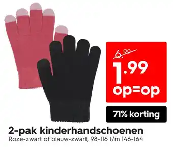 HEMA 2 pak kinderhandschoenen aanbieding