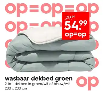 HEMA Wasbaar dekbed groen aanbieding