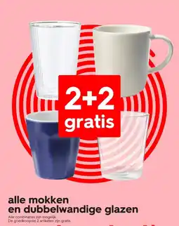 HEMA Alle mokken en dubbelwandige glazen aanbieding