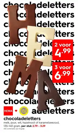 HEMA Chocoladeletters aanbieding