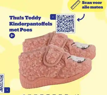 Bol.com Thu!s Teddy Kinderpantoffels met Poes aanbieding