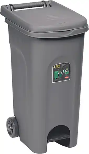 Bol.com Container 'Urban' - Kliko - Wieltjes - Pedaal - 80L - Grijs aanbieding