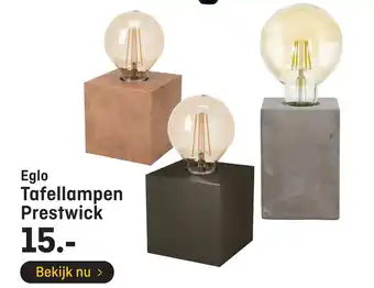 Hubo Eglo Tafellampen Prestwick aanbieding