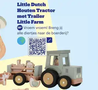 Bol.com Little Dutch Houten Tractor met Trailer Little Farm aanbieding