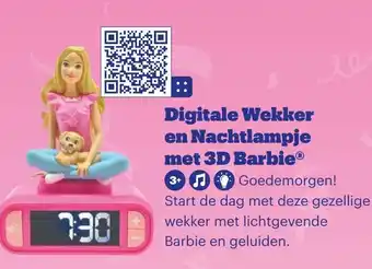 Bol.com Digitale Wekker en Nachtlampje met 3D Barbie aanbieding