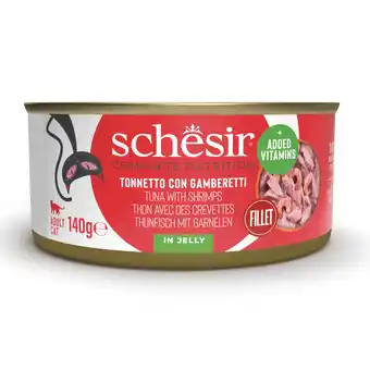 Zooplus Voordeelpakket: 24x140g Schesir Complete Nutrition in gelei tonijn met garnalen nat kattenvoer aanbieding