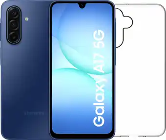 Coolblue Samsung Galaxy A17 128GB Blauw 5G + BlueBuilt Back Cover Transparant aanbieding